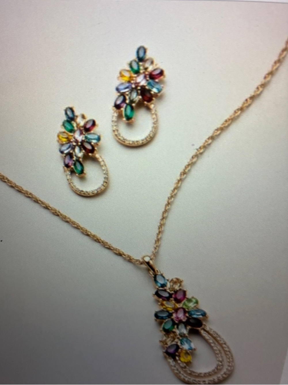 Cascading Bouquet Necklace and earring set